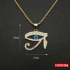 Ägyptisches Auge des Horus Anhänger Gold Silber Farbe Edelstahl Rundes Halskette für Frauen/Männer Altes Ägypten Schmuck Geschenk