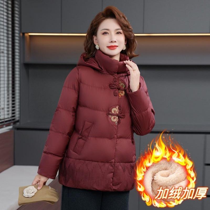 New women's down padded jacket old lady warm padded jacket