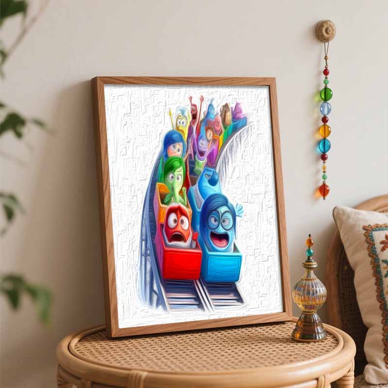 Disney Inside Out Roller Coaster DIY Painting Kit Classic Style Home Decor Craft Gift Idea Perfect Wall Art Room Decoration Painting