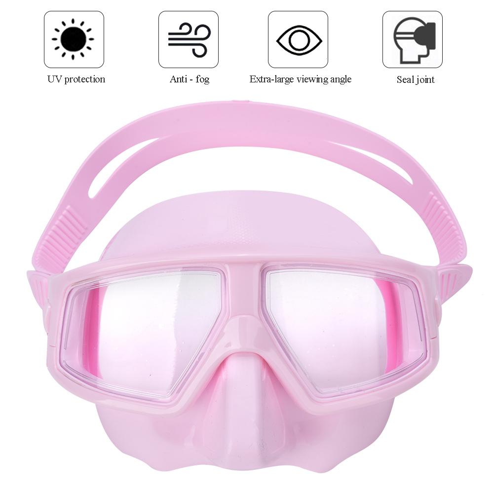 Professionelle Anti-Beschlag-Tauchmaske mit großer Sicht und geringem Volumen für Freitauchen, für Erwachsene, Männer und Frauen(Rosa