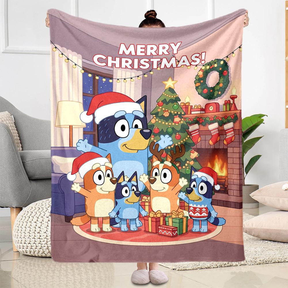 Bluey Bingo Adventures Blanket Comfortable Perfect for Office Chair Bed Couch Four Seasons Multipurpose Stylish Decor Gift for Travel Home Birthdays