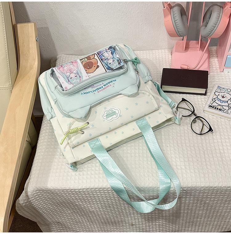 Schoolbag Japanese Ins Cute College Style Make-up Bag Female High-value Primary and Secondary School Students Grades 1-1 Two-piece Backpack