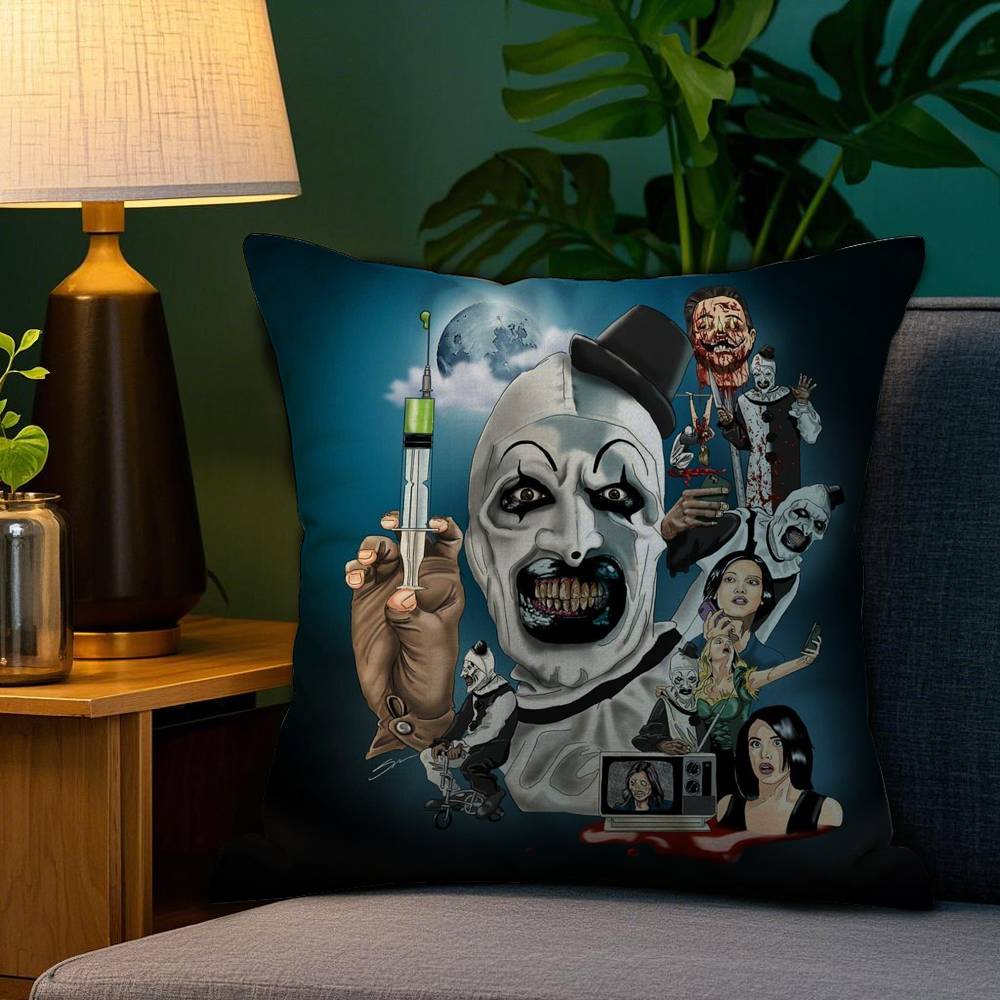 

Classic Movie T-Terrifier Pillow Case Sofa Living Room Bedroom Double-sided Printing Square Cushion Nap Time Cushion Cover 12x12Inch