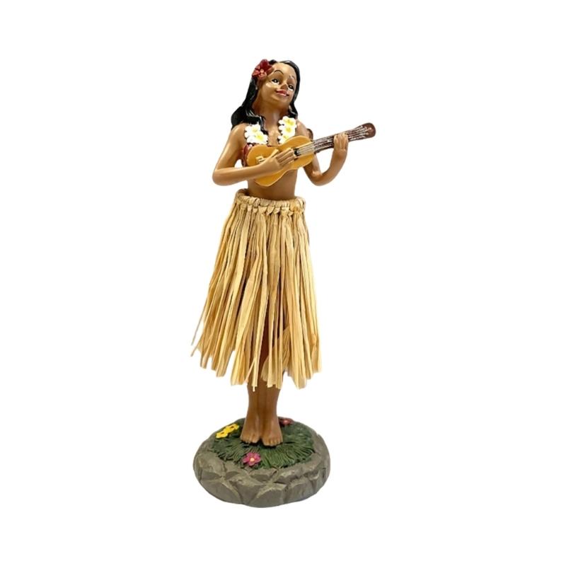 Vibrant African Dancing Girl Sculpture Handcrafted Resin Car Dashboard Decors For Home Office Display
