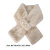 Elegant Solid Color Plush Cross Scarf Imitation Pearl Winter Warmer Neck Scarf Comfortable Neck Warmer Evening