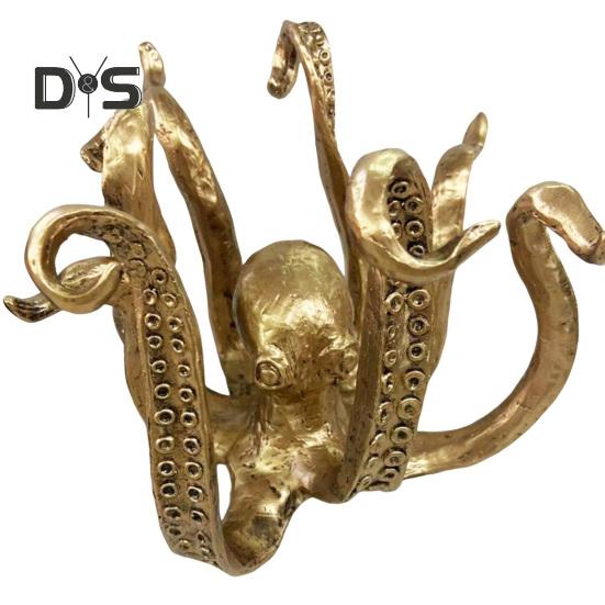 Vintage Octopus Mug Holder Resin Sea Animal Figurine Kitchen Countertop Coffee Cup Organizer Hanger Stand Rack Indoor Outdoor Decoration