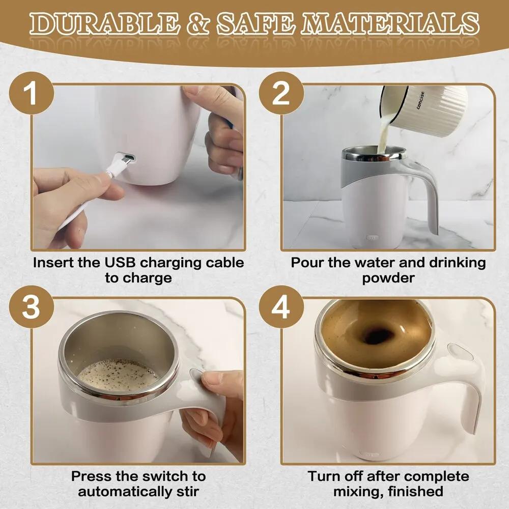 Automatic Stirring Cup USB Rechargeable Electric Cup Insulated Cup Coffee Cup Milk Tea Cup Juice Cup Drink Cup Office Cup Mug