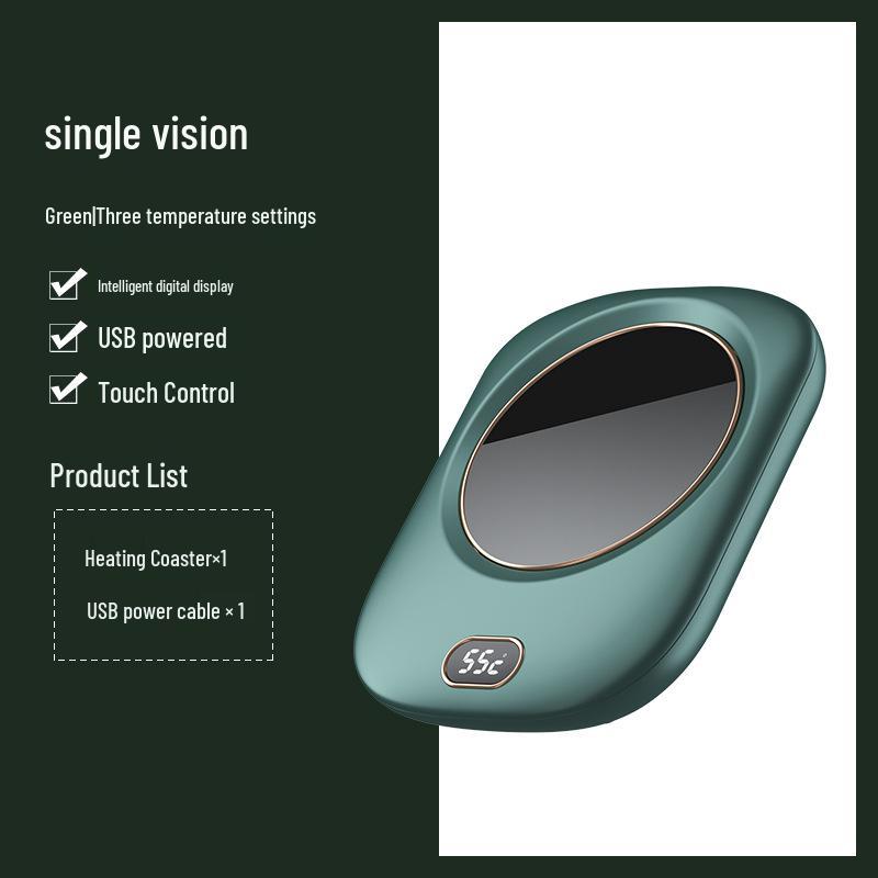 USB Adjustable Temperature Heating Coaster Set - 55°C Warm Cup Insulation Pad Gift