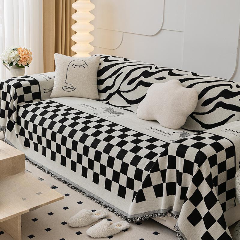 Zebra Pattern Chenille Sofa Cover Cloth Four Seasons Universal One-Piece Sofa Cushion