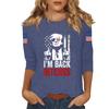 Women's Casual Fashionable Sexy Comfortable Neck Three-Quarter Sleeve Top