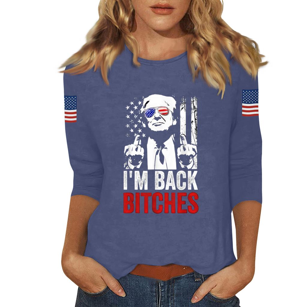 Women's Casual Fashionable Sexy Comfortable Neck Three-Quarter Sleeve Top