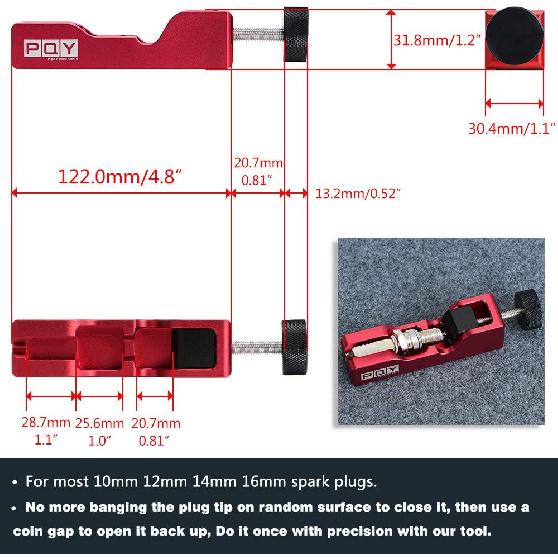 Universal Spark Plug Gap Tool With 32 Blades Steel Feeler Gauge For Most 10Mm 12Mm 14Mm 16Mm Spark Plugs Red
