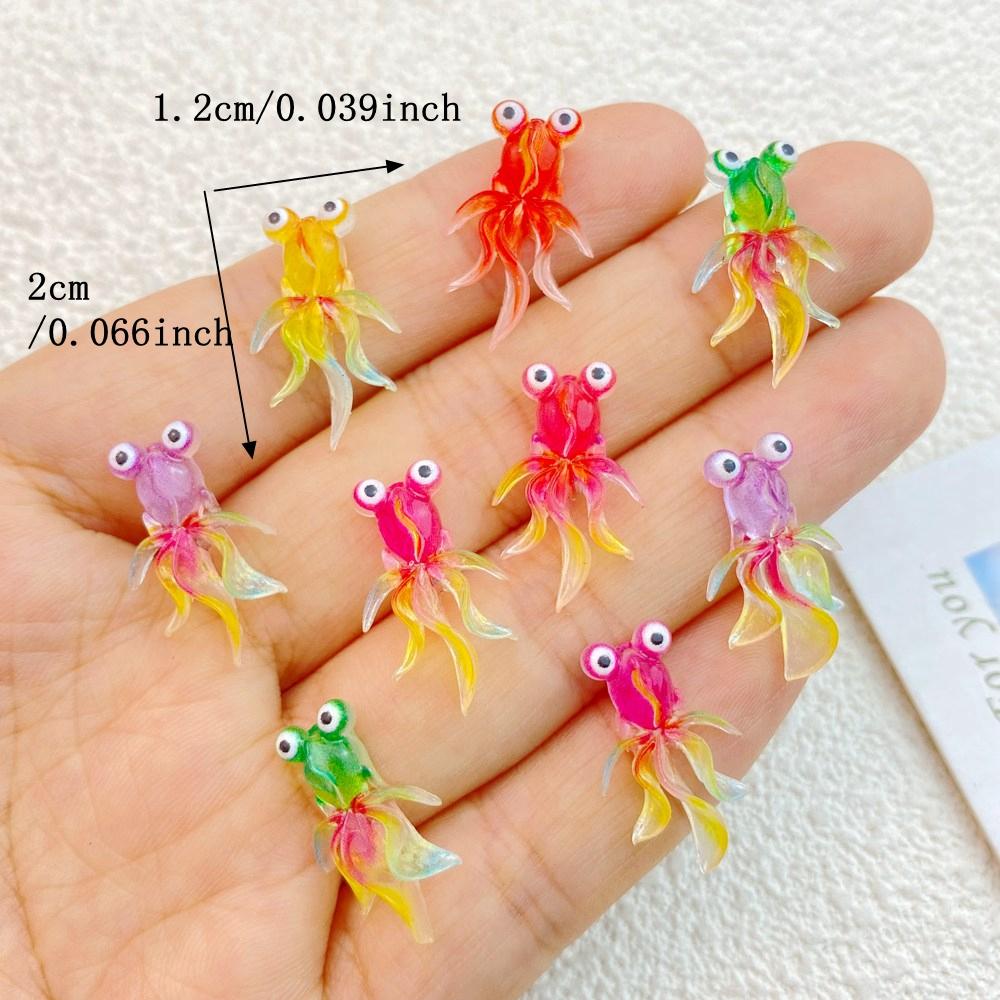 

20Pcs New Cute Mini Colorful Little Goldfish Series Flat Back Ornament Jewelry Bows Accessories