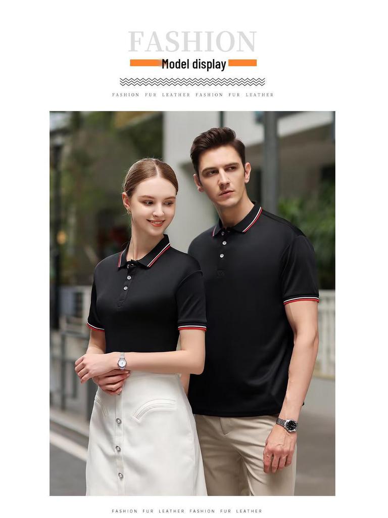 New Men's Summer Silk Cotton Polo Shirt - Custom Printed Lapel Short Sleeve Tee