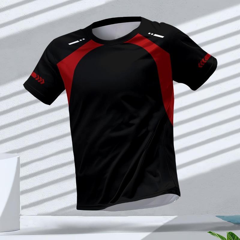 Summer Breathable Men's T Shirt Outdoor Run Fitness Sports Short Sleeve Tees Casual O-neck Oversized T-shirt Daily Top
