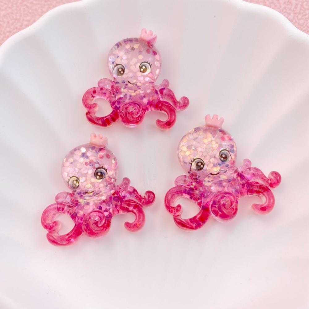 

10 Pcs New Cute Bright Cartoon Ocean Mermaids, Seahorses, Starfish Resin Clip Book DIY Jewelry Hairpin Headrope Decoration Craft
