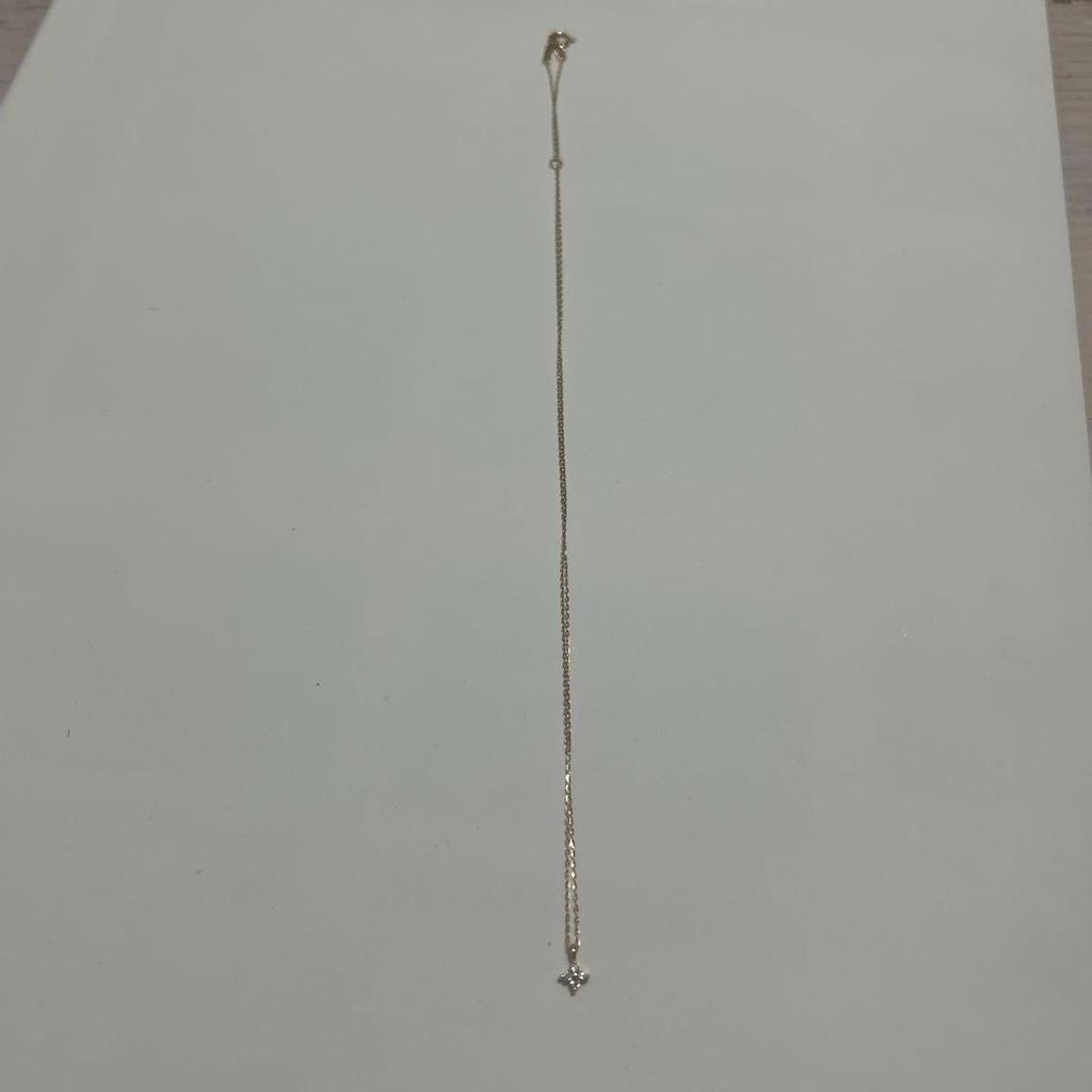 Used ete K18YG layer diamond necklace