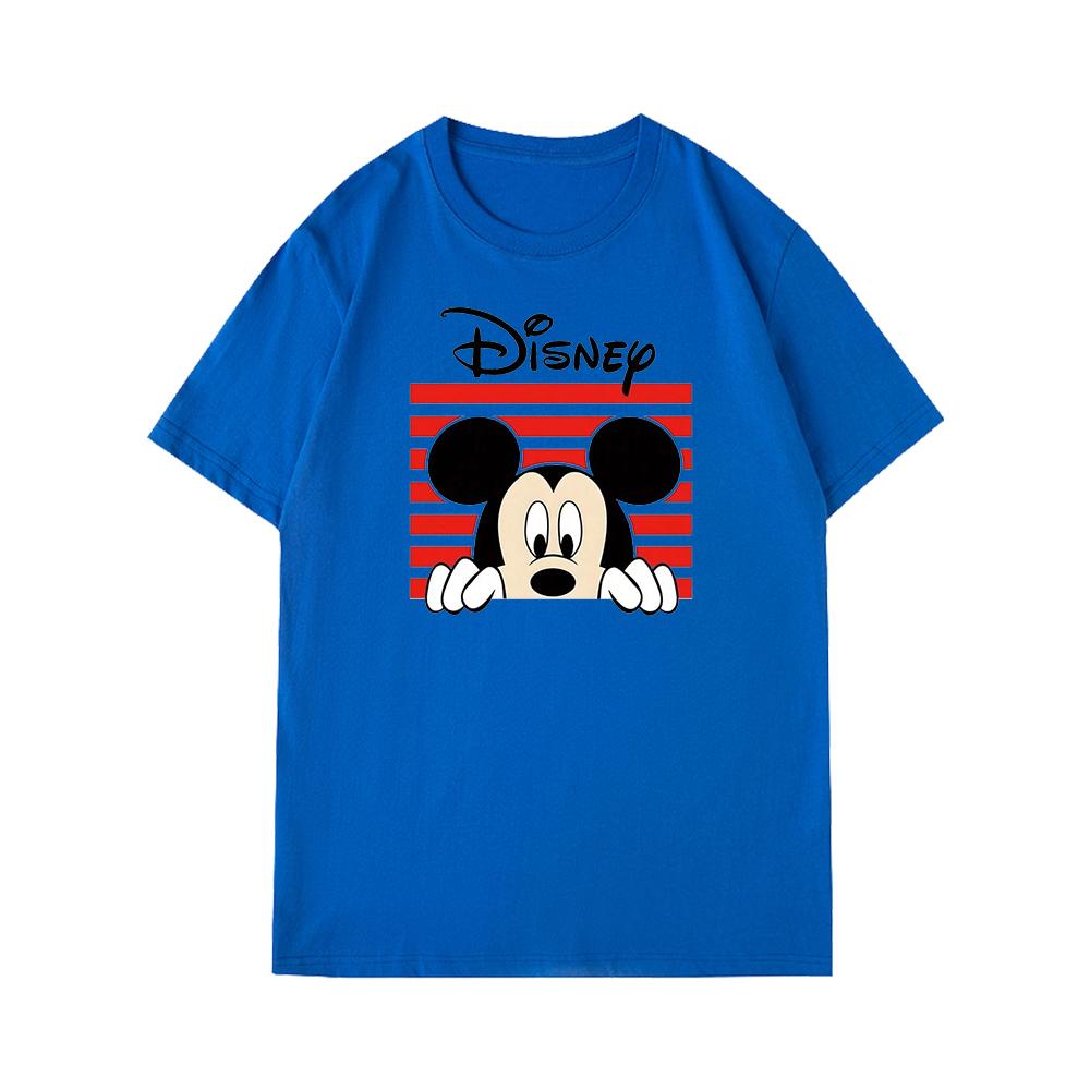 Disney Mickey Mouse Cartoon Print Short Sleeve Casual T-Shirt For Men Summer Fashion Hip Hop Streetwear Unisex Couples Clothing