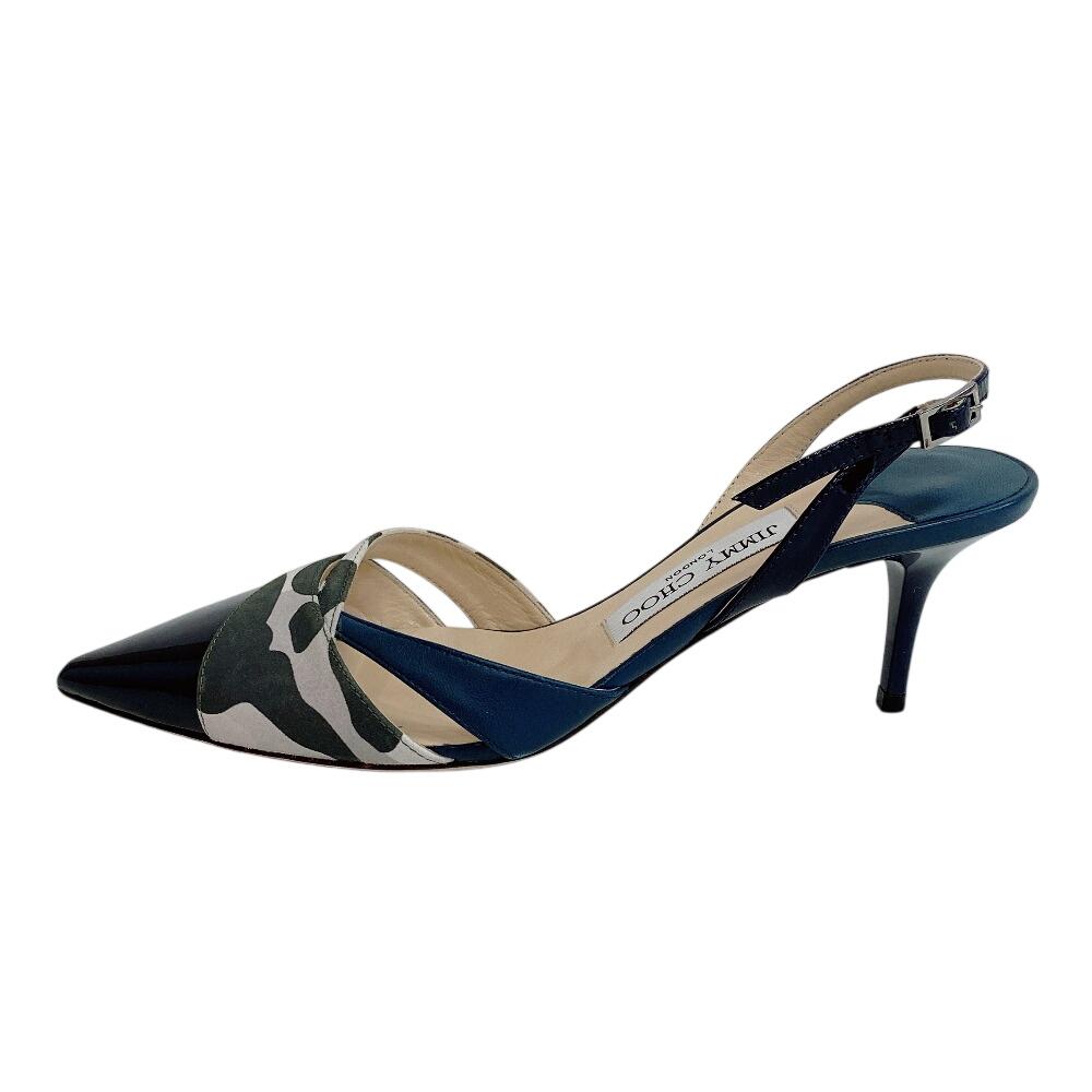 JIMMY CHOO Patent pumps Patent leather leather pumps Navy leather Used