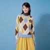 LEDIN Colorblock Argyle Round-Neck Knitted Sweater