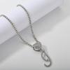 26 Flower Letter Necklace: Hip Hop Heart Pendant with Full Diamond Inlaid Tennis Chain for Women