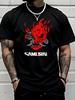 Samurai Hiphop Trend Print 100 Cotton Men Woment Tshirt Summer Autumn Daily Outdoor Sports Casual Loose Street Short Sleeve