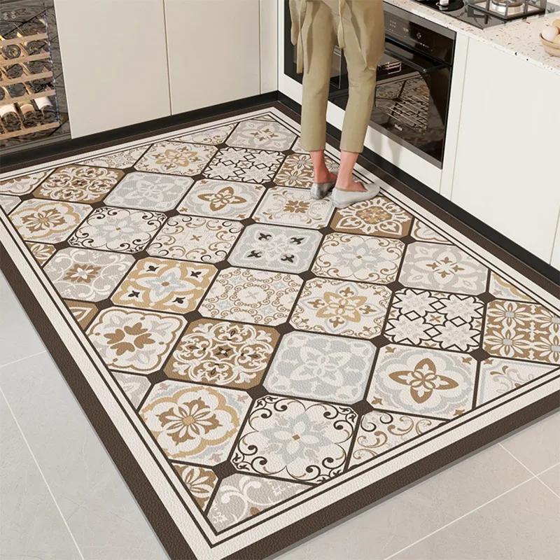 Kitchen Mat Pvc Waterproof Oil-proof Carpet Leather Large Rug Non-slip Floor Mats Area Rugs Pvc Alfombra Cocina Vinilica