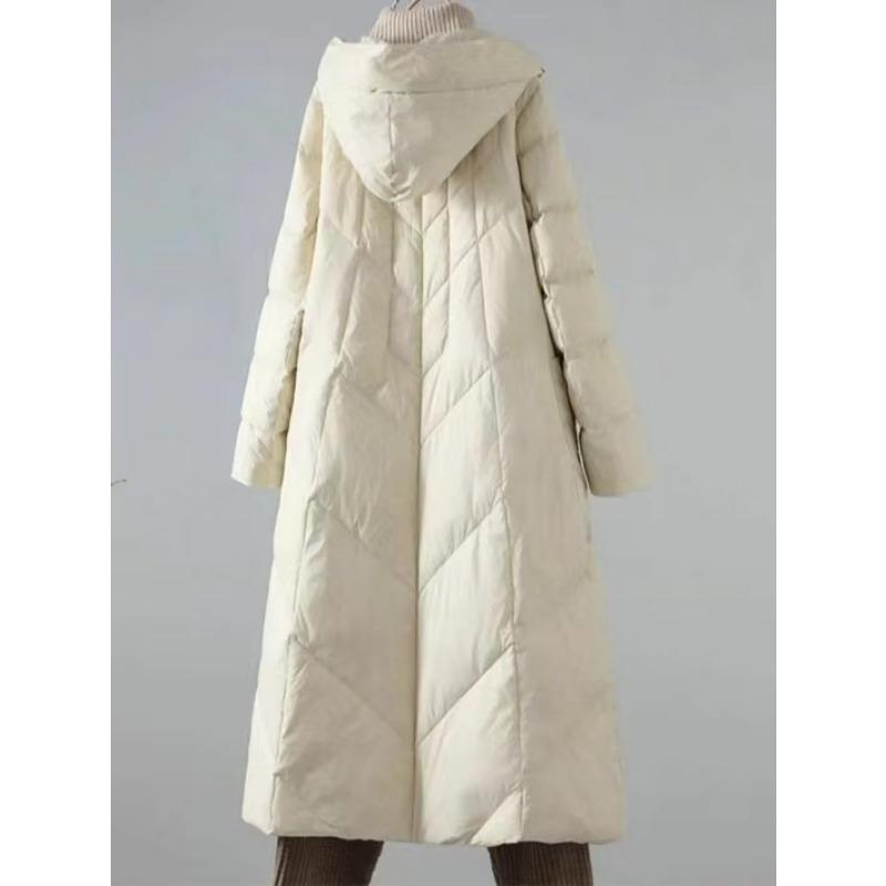 Autumn and Winter Plus Size Women's Long Thickened Velvet Loose Hooded Jacket Casual Comfortable Lapel Outerwear