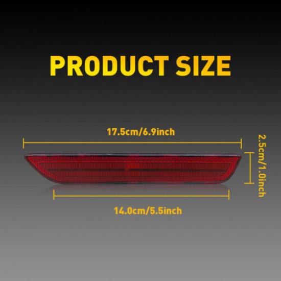 For 2010-2014 Ford Mustang Rear Bumper Side Marker Lights Reflectors Red Lens US