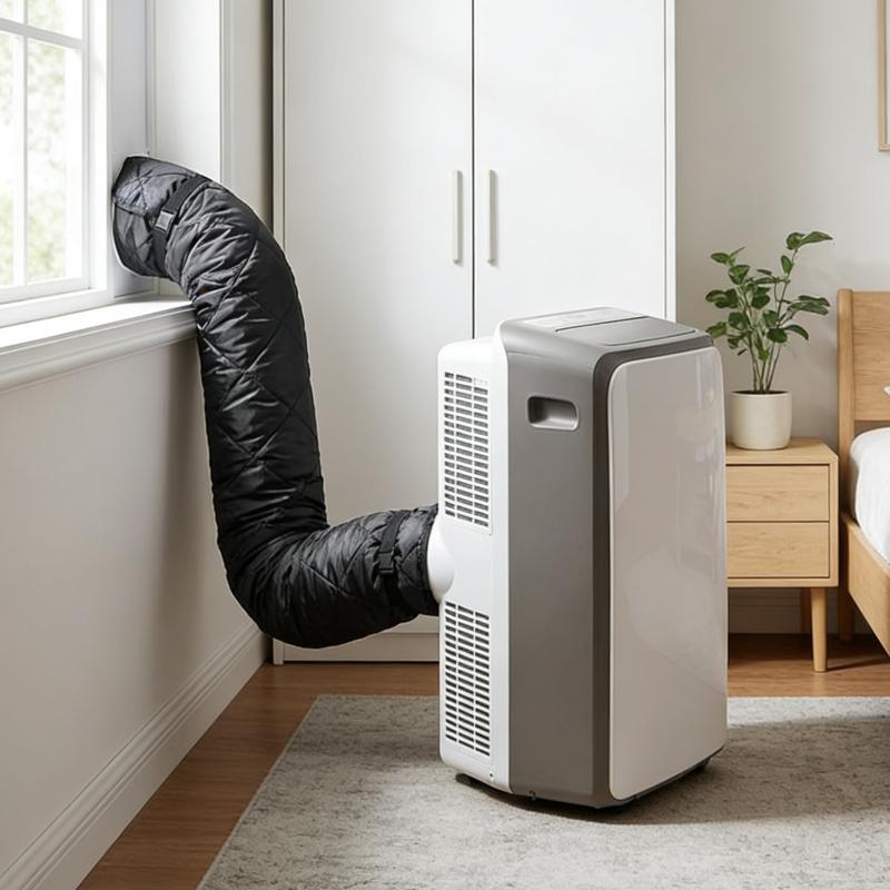 Copertura Tubo Aria Condizionata con 2 Cinghie a Fibbia 53*148CM Regolabile Portatile Isolamento Termico per Condizionatore d'Aria Domestico