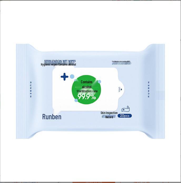 Runben Portable Hand Cleaning Alcohol Wipes - Pull-out Wet Wipes for Home Hygiene.