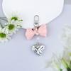 Ripples Heart Bowknot Keychain Accessory Heart Wave Bowknot Keychain Pendant Elegant Keyrings for Daily and Party Use