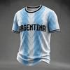 T-shirt casual a maniche corte con stampa di lettere da uomo Argentina