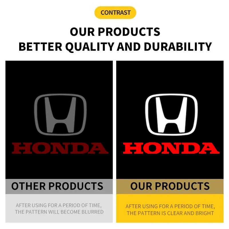 2Pcs HD LED Car Door logo Projector Lamps Welcome Light For Honda Civic Fit Jazz GK5 Accord Pilot CRV Odyssey Passport City HRV aju256