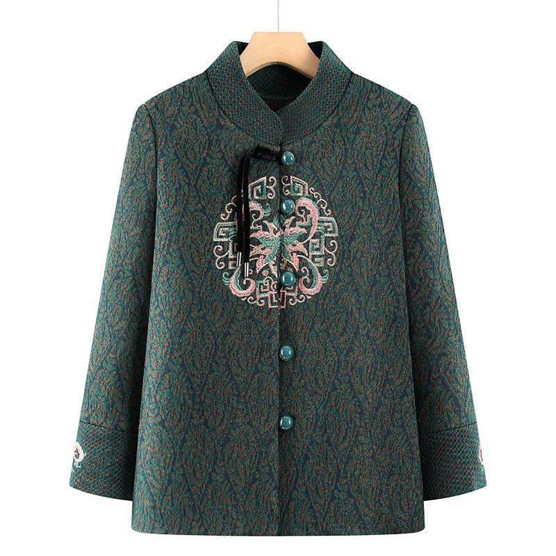 Podzimní vlněný kabát pro ženy středního a staršího věku