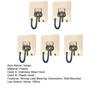 5Pcs Sturdy Storage Hooks Self Adhesive Great Multipurpose Sticky Hook