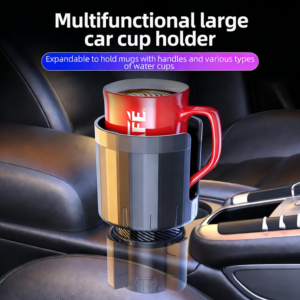 Large Insulated Cup Holder Multi-Purpose Car Cup Holder Adjustable Base For Water Bottles, Coffee Cups, and More