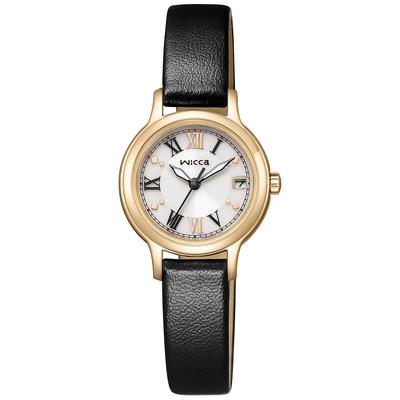 [Citizen] Wicca Solar Tech Wasserdicht Lederarmband Schwarz Schwarz Weiß Einfach Geschäftsgeschenk KH4-921-92 Damen