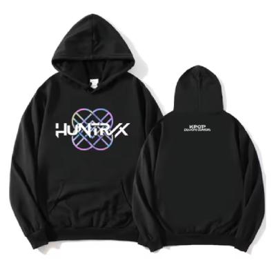 KPop Lovci démonů Huntrix Logo Mikina s kapucí Dámské Pánské Oblečení Volná Fleecová Filmový Potisk 2025 Pulovry Grafické Mikiny Dámský Top