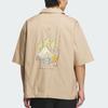 Adidas Sportswear GFX Loose Fit Button-Up Short Sleeve Shirt Men Shirts Warm-Sand JL6057