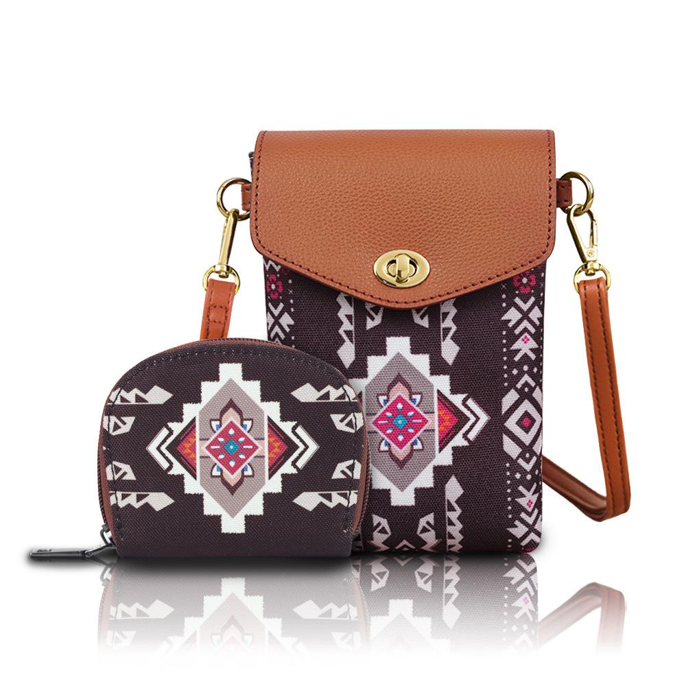 This Bohemian-style Two-piece Women's Phone Bag Is A Fashionable Crossbody Bag Suitable for Commuting To Work