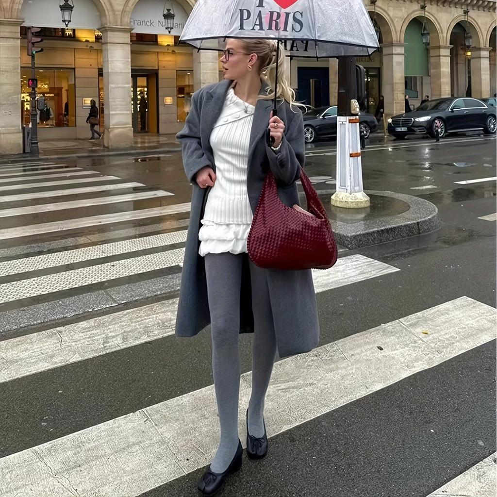 Collezione Autunno Inverno Collant Micro Caldi da Donna Grigio Artefatto Gamba Nuda, Ispessiti per il Calore, Collant alla Moda ad Alta Densità