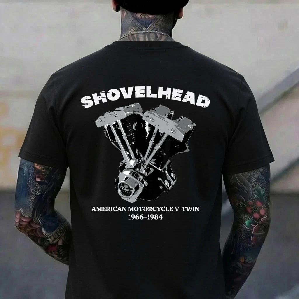 Biker Shovelhead Motorcycle Engine Vintage Men Women Kids T-Shirt 2XL