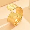 Women's Retro Irregular Texture Stainless Steel Gold-Plated Wide Ring