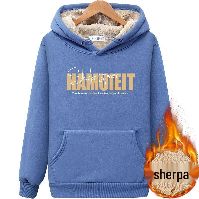 

Мужская толстовка с капюшоном из овчины - Зимняя бархатно-плотная трендовая куртка, в гонконгском стиле, теплая, студенческая, большого размера, 12 5XL