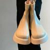Fashion Platform Elegant with Medium Heels Black Short Shoes for Woman Booties White Women's Ankle Boots Chunky Footwear Leather Hot Y2k
