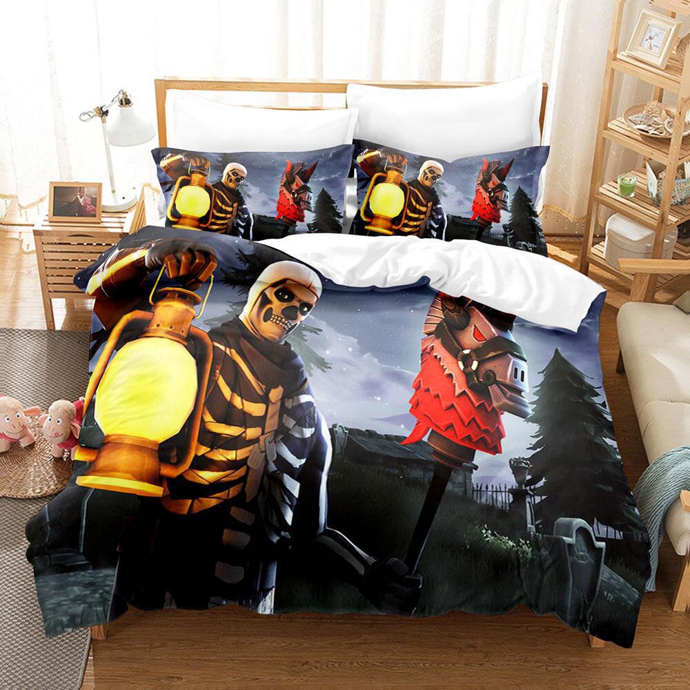 

Анімація Мультфільм Цифровий Друк Постільна Білизна Святвечір Жах Поліестер Бавовна Мікрофібра Набір Ковдри Набір з Трьох Предметів 135 * 200CM single cover