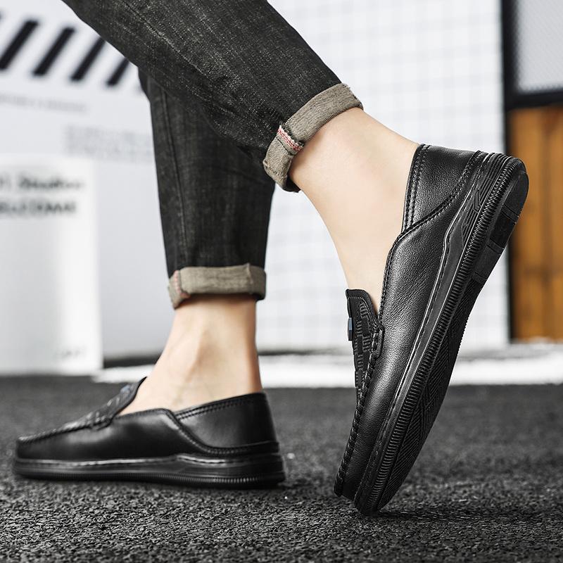 Classic Black Comfortable and Casual Men's Driving Leather Shoes Luxury Men's  Outdoor Leisure Activity Office Dad's Shoes