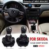 For Skoda Octavia A7 MK3 2014 2015 2016 2017 Manual 5/6 Speed Car Stick Gear Shift Knob with PU Leather Gaiter Boot Cover Lever