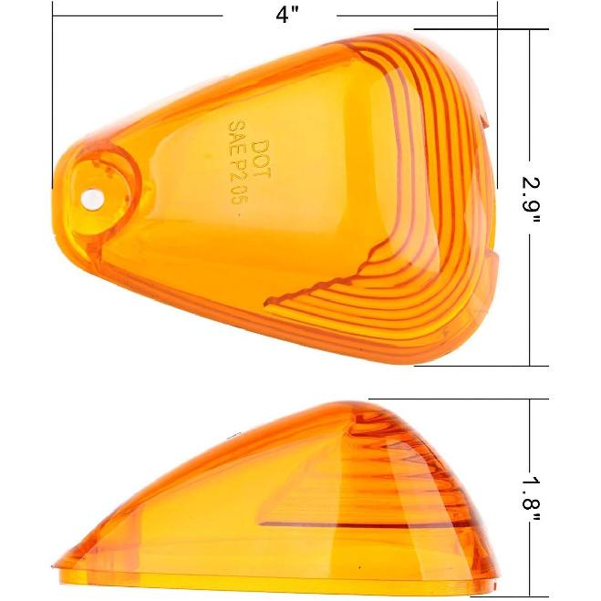 5pcs Cab Marker Light Amber Cover, Cab Roof Running Light, Top Marker Light for 1999-2016 Ford F150 F250 F350 F450 F550 F650 F750 E150 E250 E350 E450